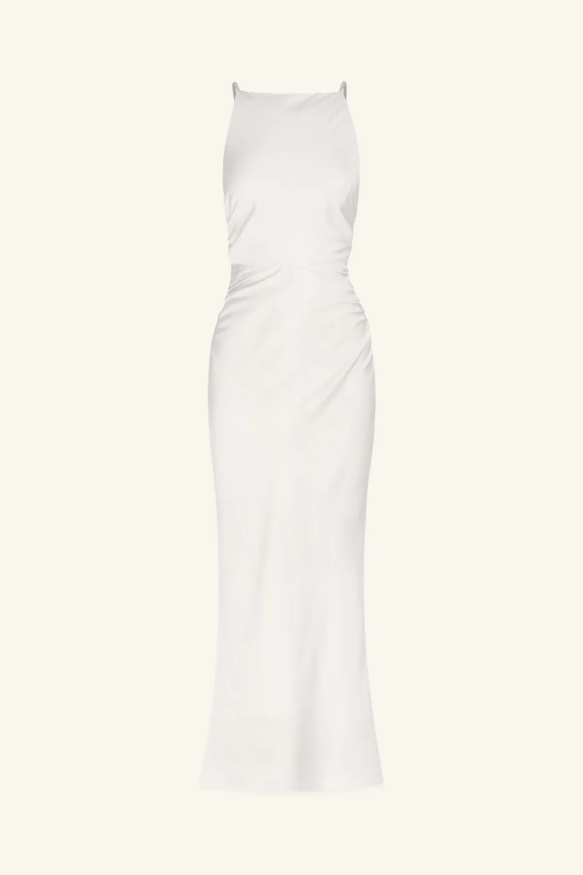 LUXE HIGH NECK RUCHED MIDI DRESS - IVORY sold by Shona Joy product image thumbnail 5