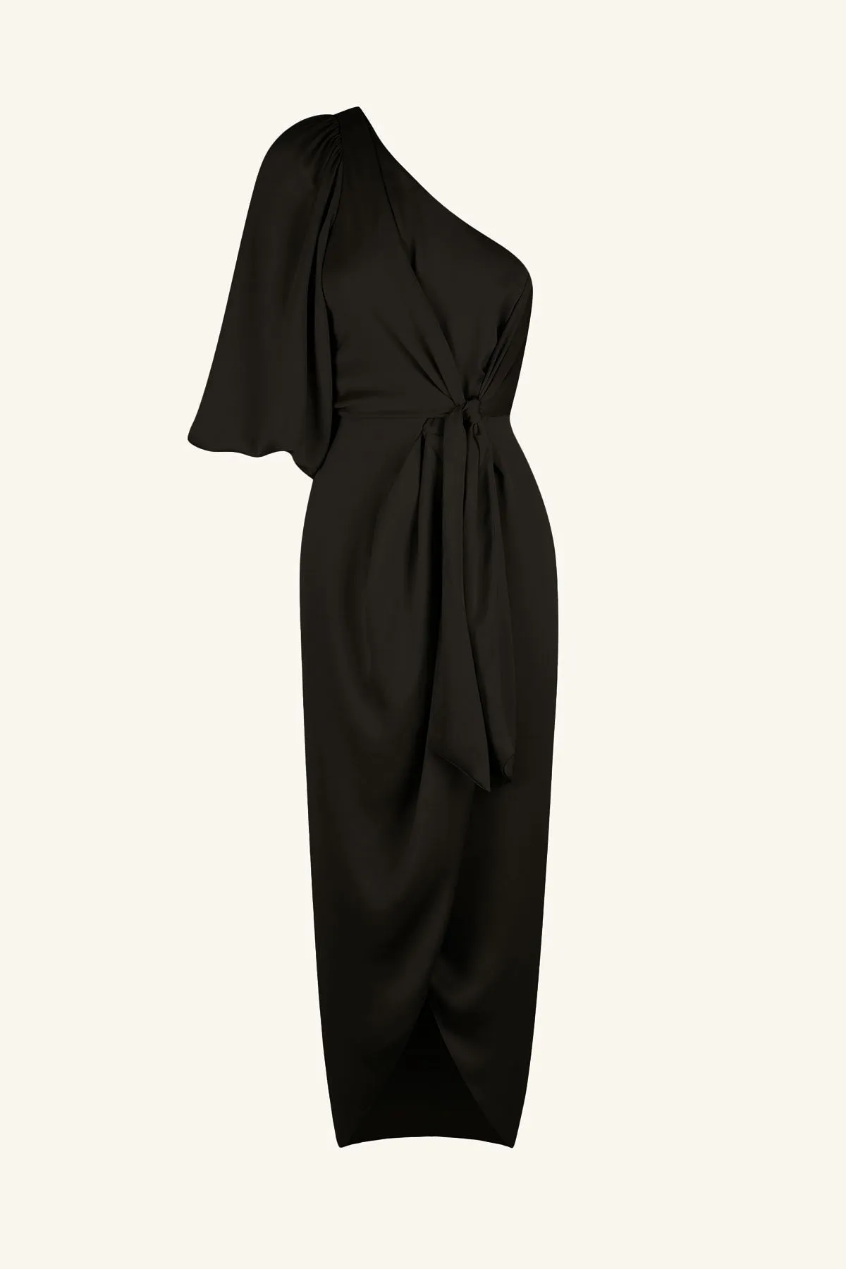 LUXE TIE FRONT ONE SHOULDER DRESS - ONYX sold by Shona Joy product image thumbnail 5