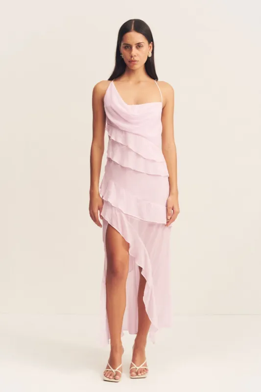 AMINA ASYMMETRICAL RUFFLE MAXI DRESS - FAIRYFLOSS sold by Shona Joy