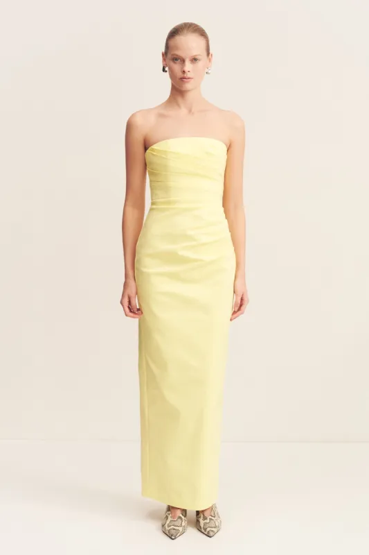 LANI STRAPLESS DRAPED MAXI DRESS - LEMONADE sold by Shona Joy