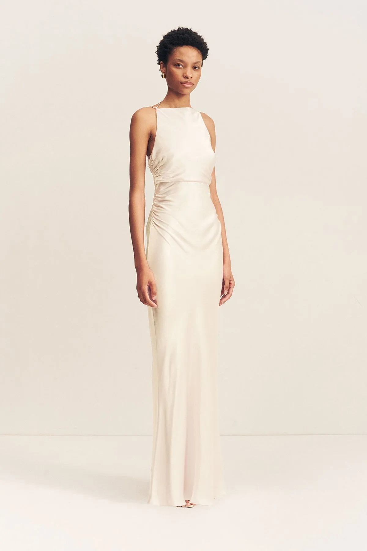 LA LUNE HIGH NECK RUCHED MAXI DRESS - CREAM sold by Shona Joy product image thumbnail 2