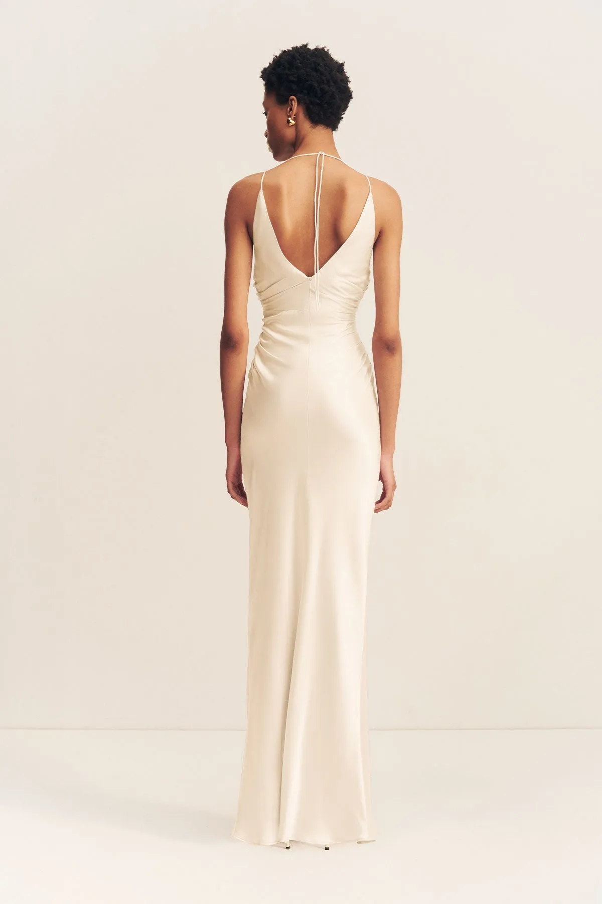LA LUNE HIGH NECK RUCHED MAXI DRESS - CREAM sold by Shona Joy product image thumbnail 4