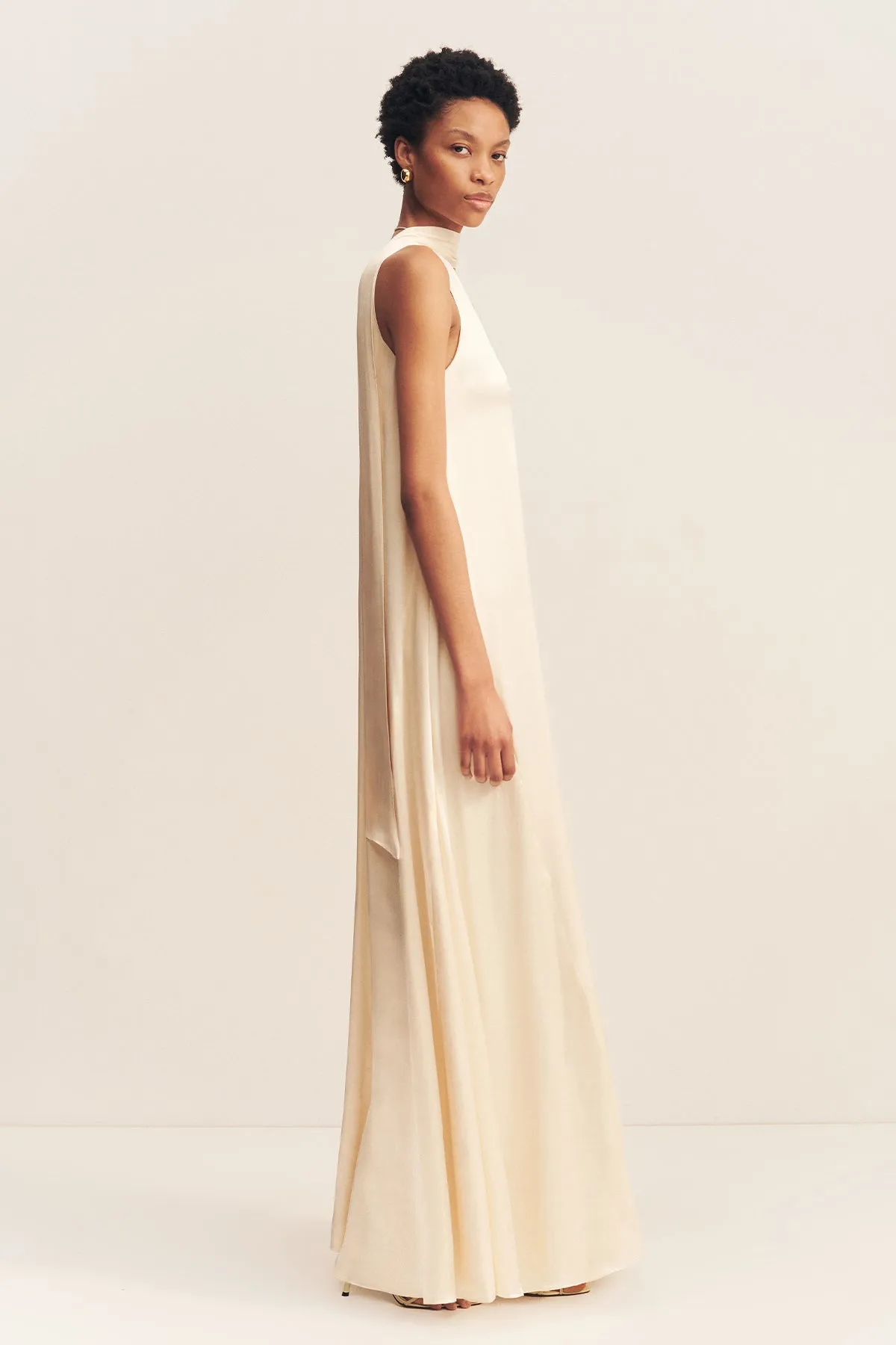 LA LUNE SCARF PANELLED MAXI DRESS - CREAM sold by Shona Joy product image thumbnail 4
