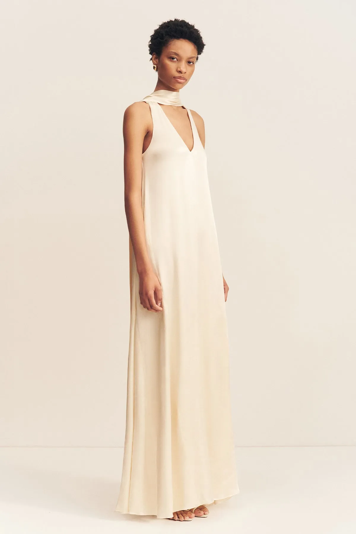 LA LUNE SCARF PANELLED MAXI DRESS - CREAM sold by Shona Joy product image thumbnail 3