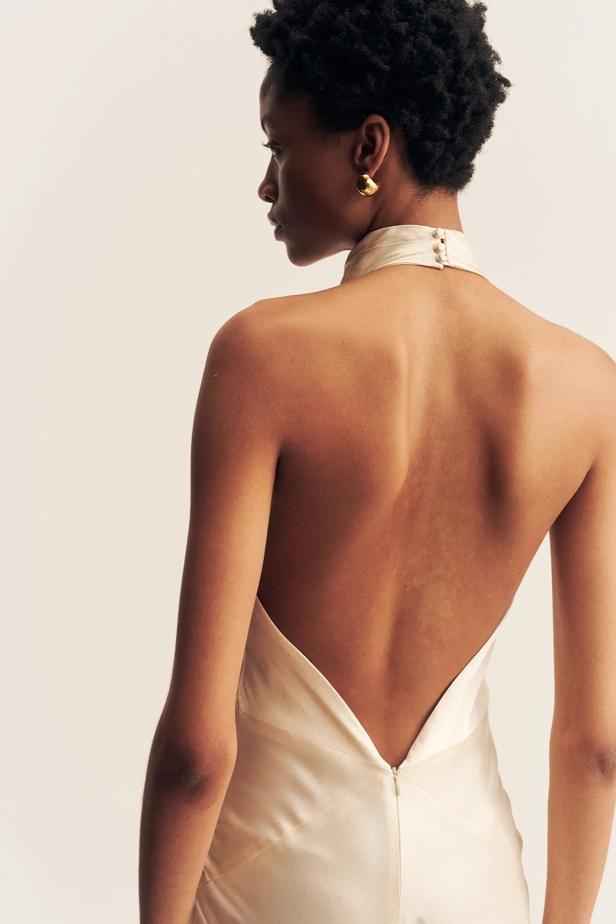 LA LUNE HIGH COWL OPEN BACK GOWN - CREAM sold by Shona Joy product image thumbnail 2