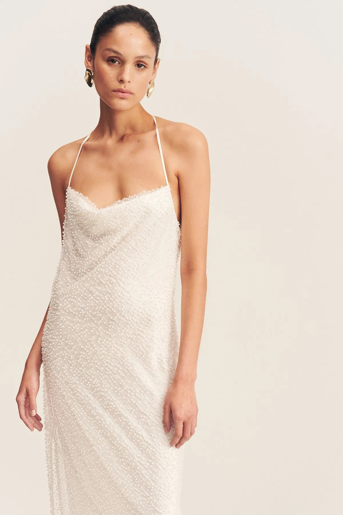 IRIDESCENT DOUBLE COWL OPEN BACK MAXI DRESS sold by Shona Joy product image thumbnail 2