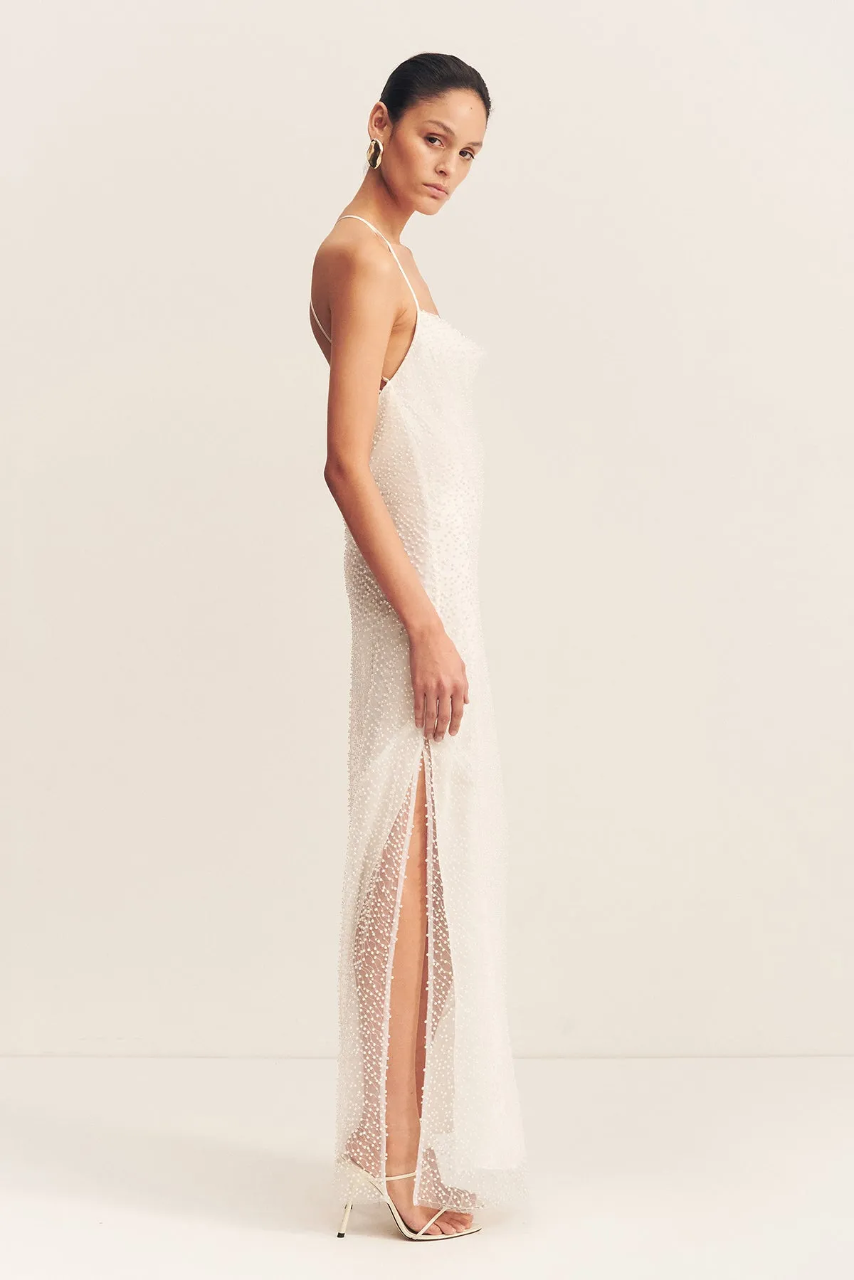 IRIDESCENT DOUBLE COWL OPEN BACK MAXI DRESS sold by Shona Joy product image thumbnail 4