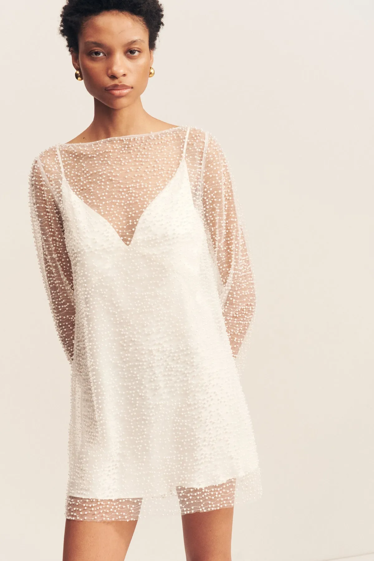 IRIDESCENT LONG SLEEVE MINI DRESS sold by Shona Joy product image thumbnail 2