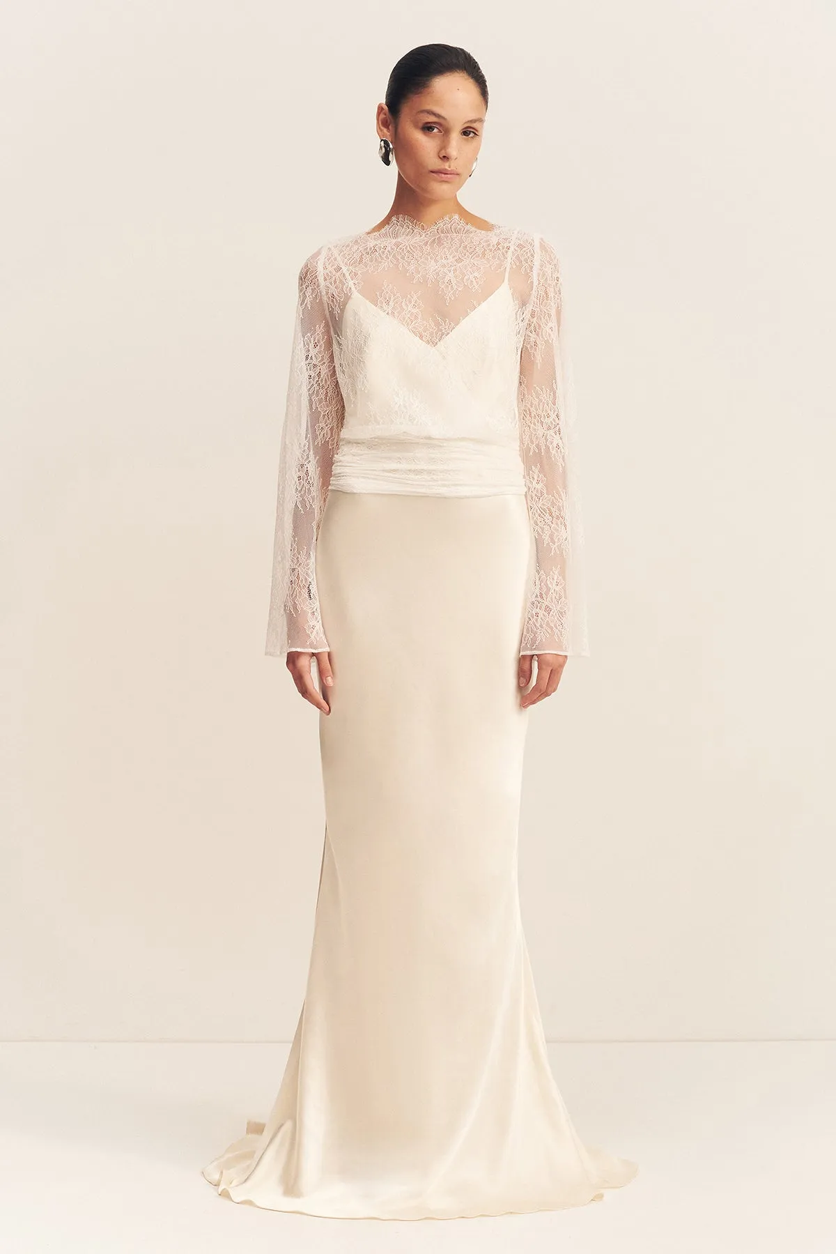 LAMBENT LACE LONG SLEEVE TIE TOP sold by Shona Joy