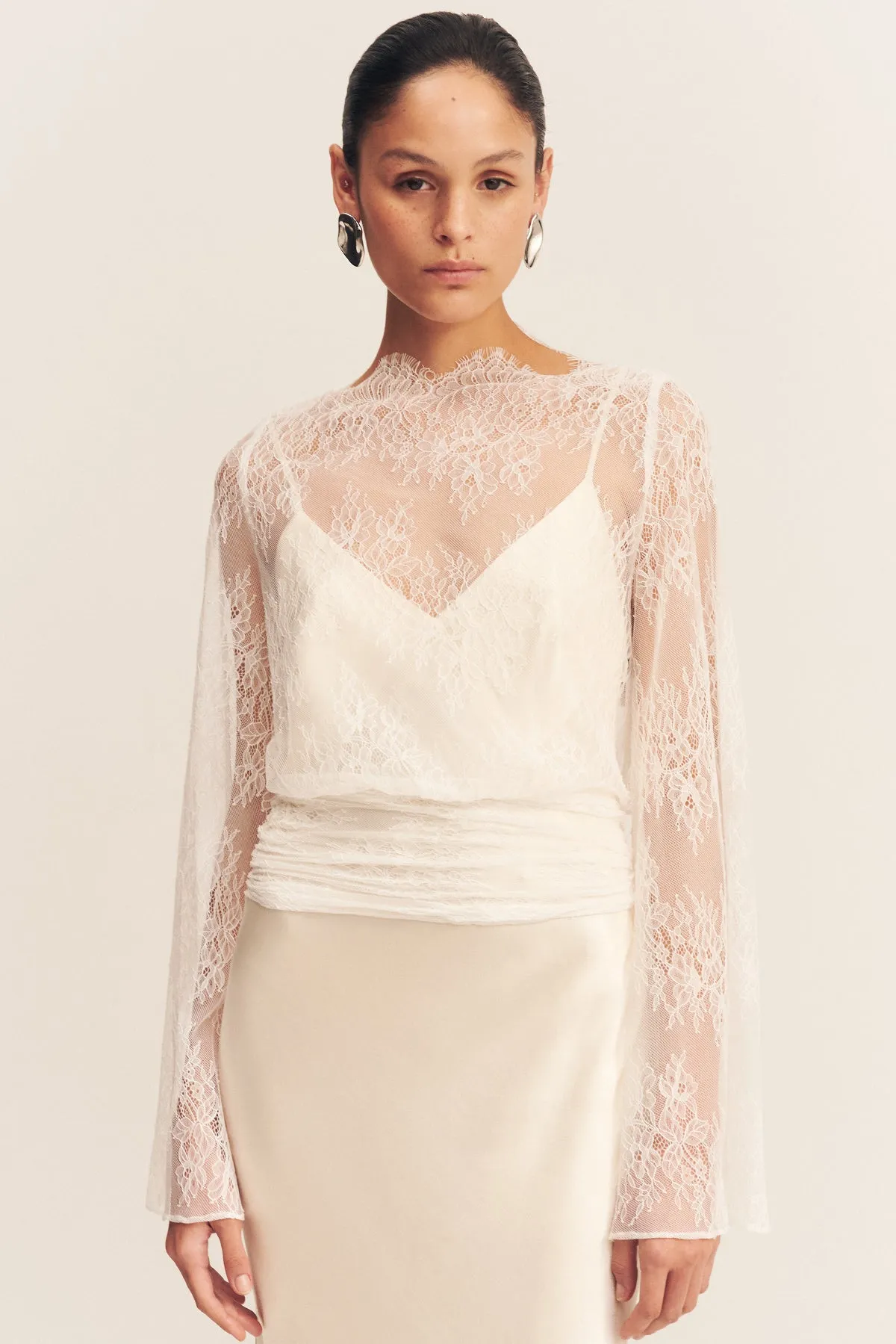 LAMBENT LACE LONG SLEEVE TIE TOP sold by Shona Joy product image thumbnail 2