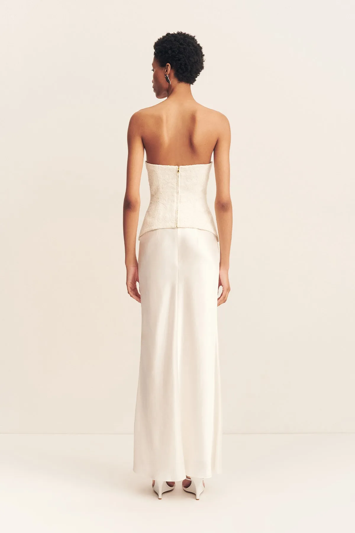 LUMINOUS LACE STRAPLESS BUSTIER - IVORY sold by Shona Joy product image thumbnail 4