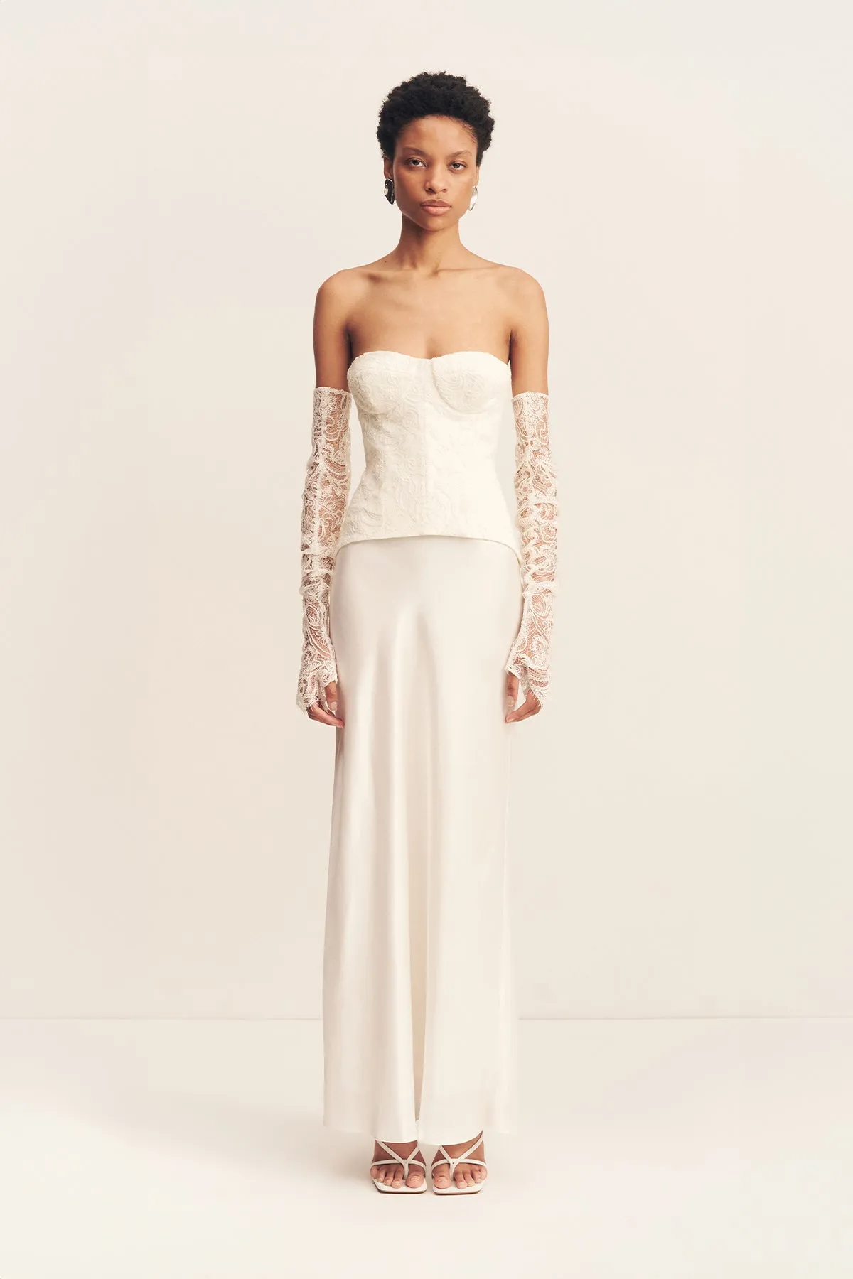 LUMINOUS LACE STRAPLESS BUSTIER - IVORY sold by Shona Joy product image thumbnail 5