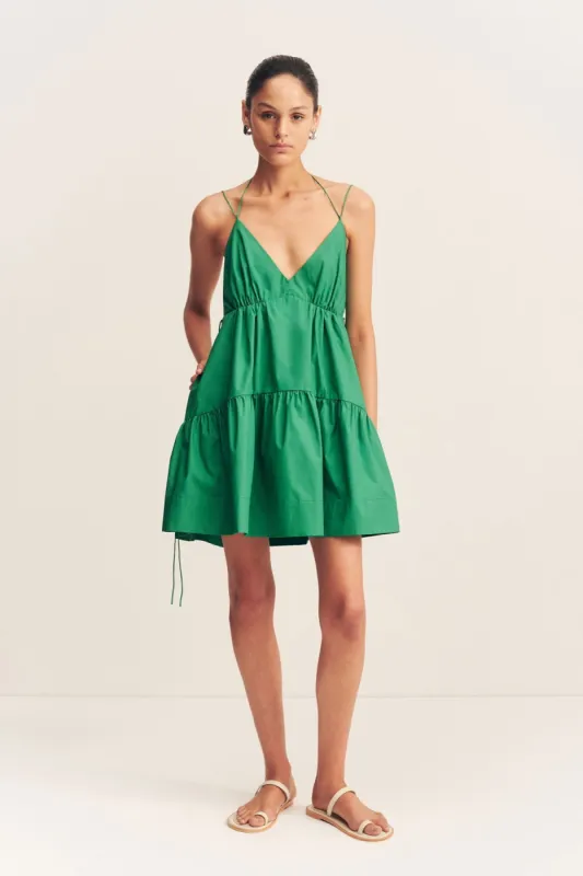 MAIORI TIERED MINI DRESS - APPLE GREEN sold by Shona Joy