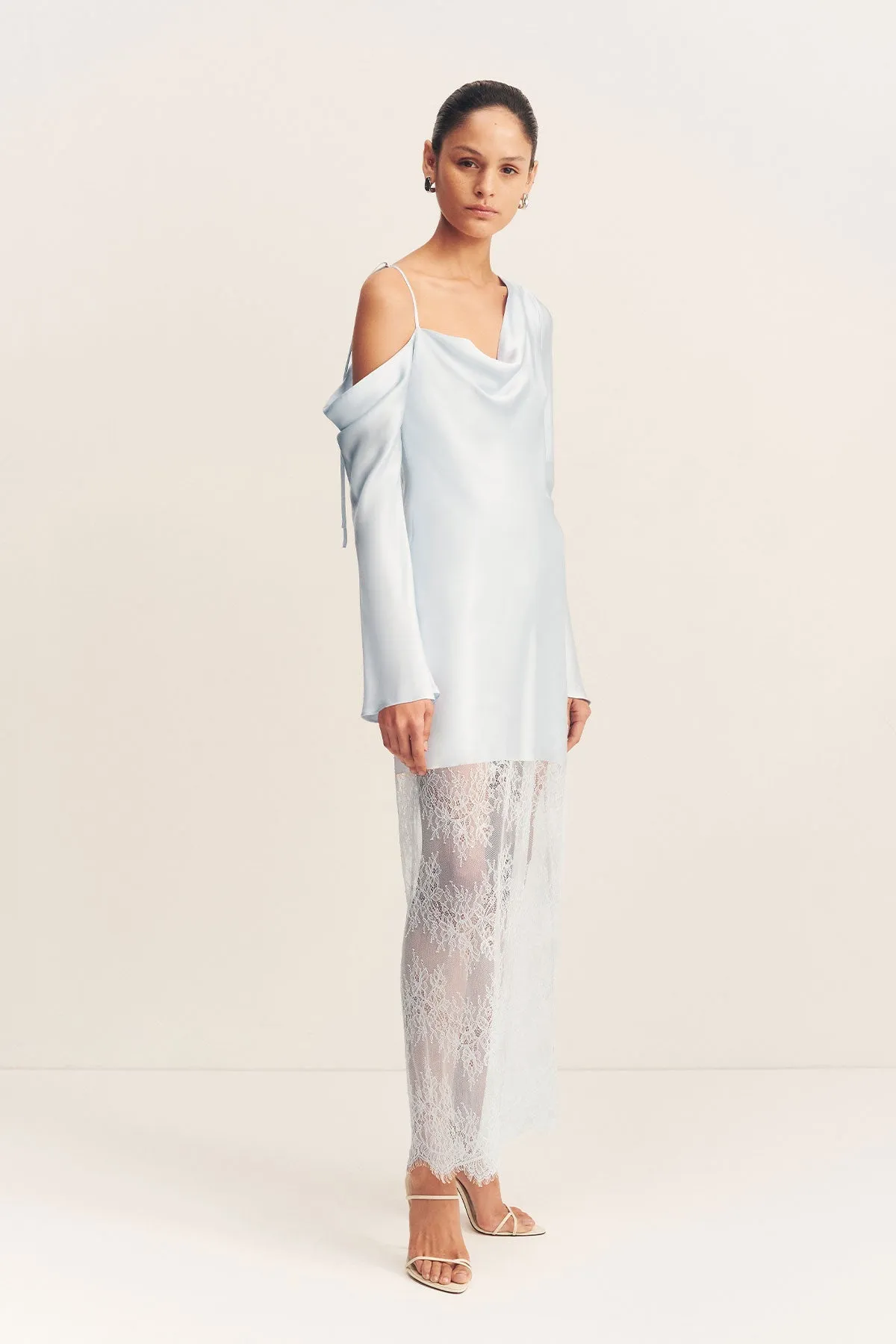 LABYRINTH LACE LONG SLEEVE MAXI DRESS - PALE BLUE sold by Shona Joy product image thumbnail 3