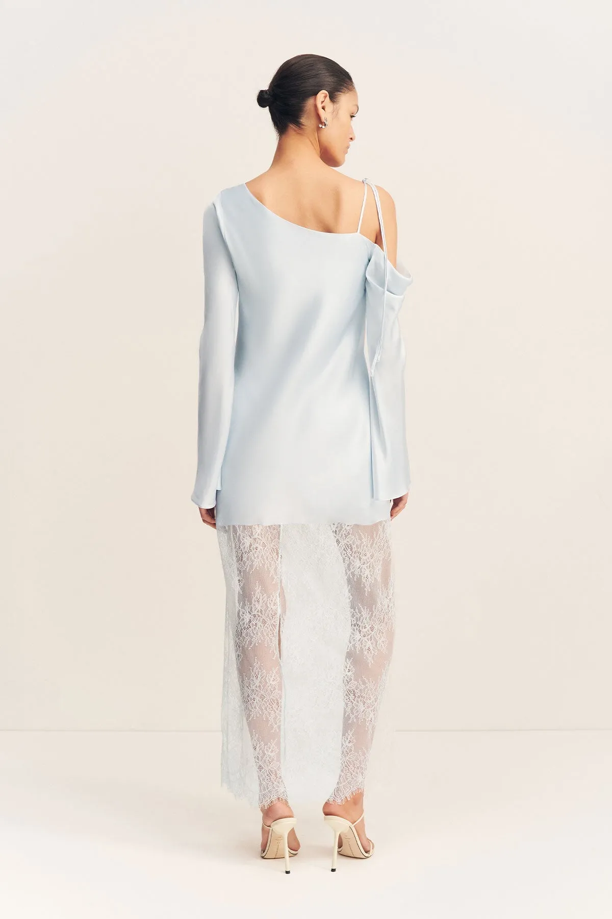 LABYRINTH LACE LONG SLEEVE MAXI DRESS - PALE BLUE sold by Shona Joy product image thumbnail 5