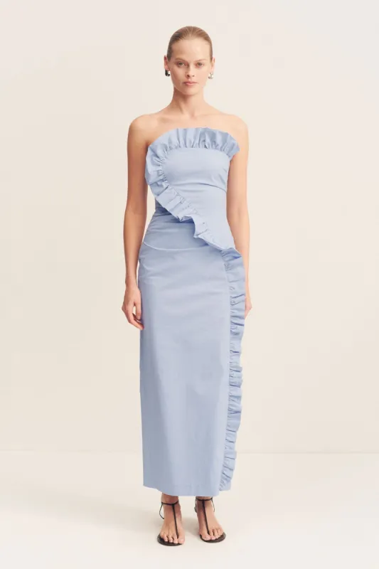 CAMPBELL RUFFLE MIDI DRESS - CORNFLOWER BLUE sold by Shona Joy