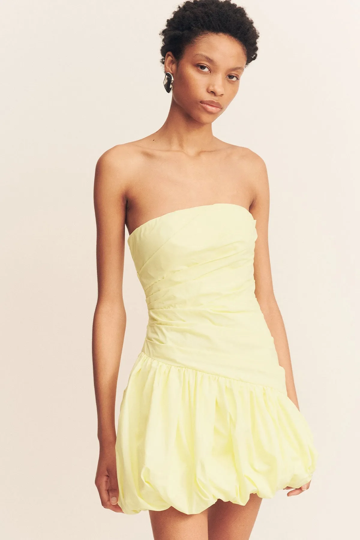 MAIORI STRAPLESS BUBBLE MINI DRESS - LEMON sold by Shona Joy product image thumbnail 3