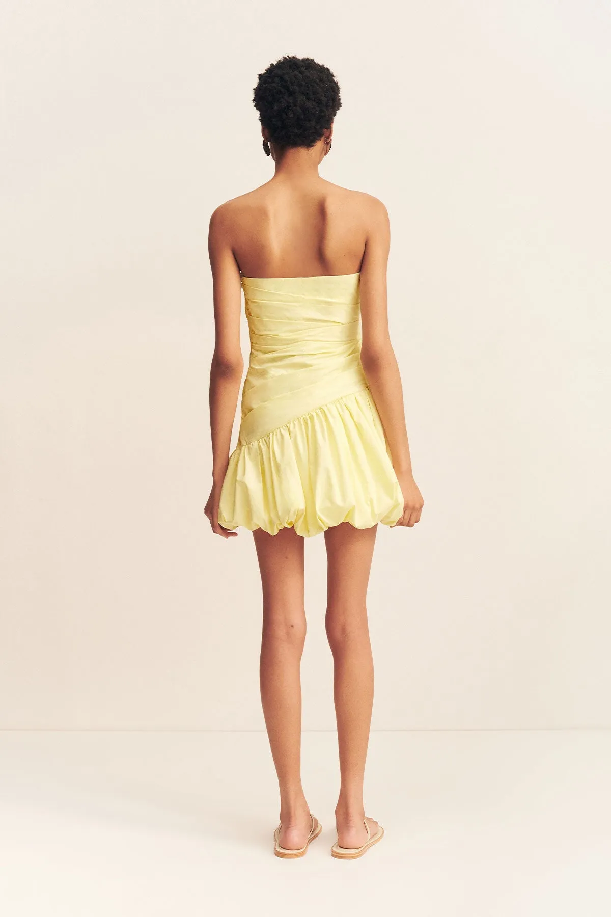 MAIORI STRAPLESS BUBBLE MINI DRESS - LEMON sold by Shona Joy product image thumbnail 5