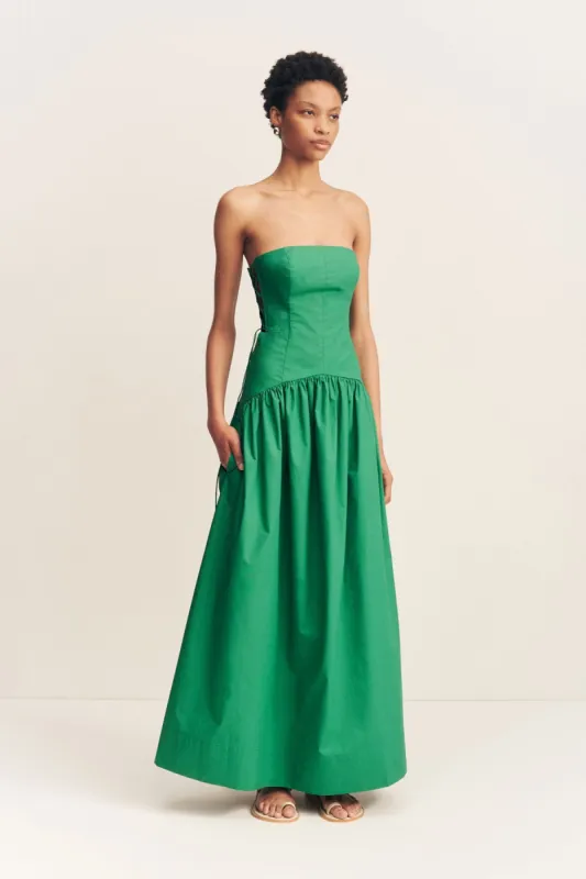 MAIORI LACE UP STRAPLESS MAXI DRESS - APPLE GREEN sold by Shona Joy
