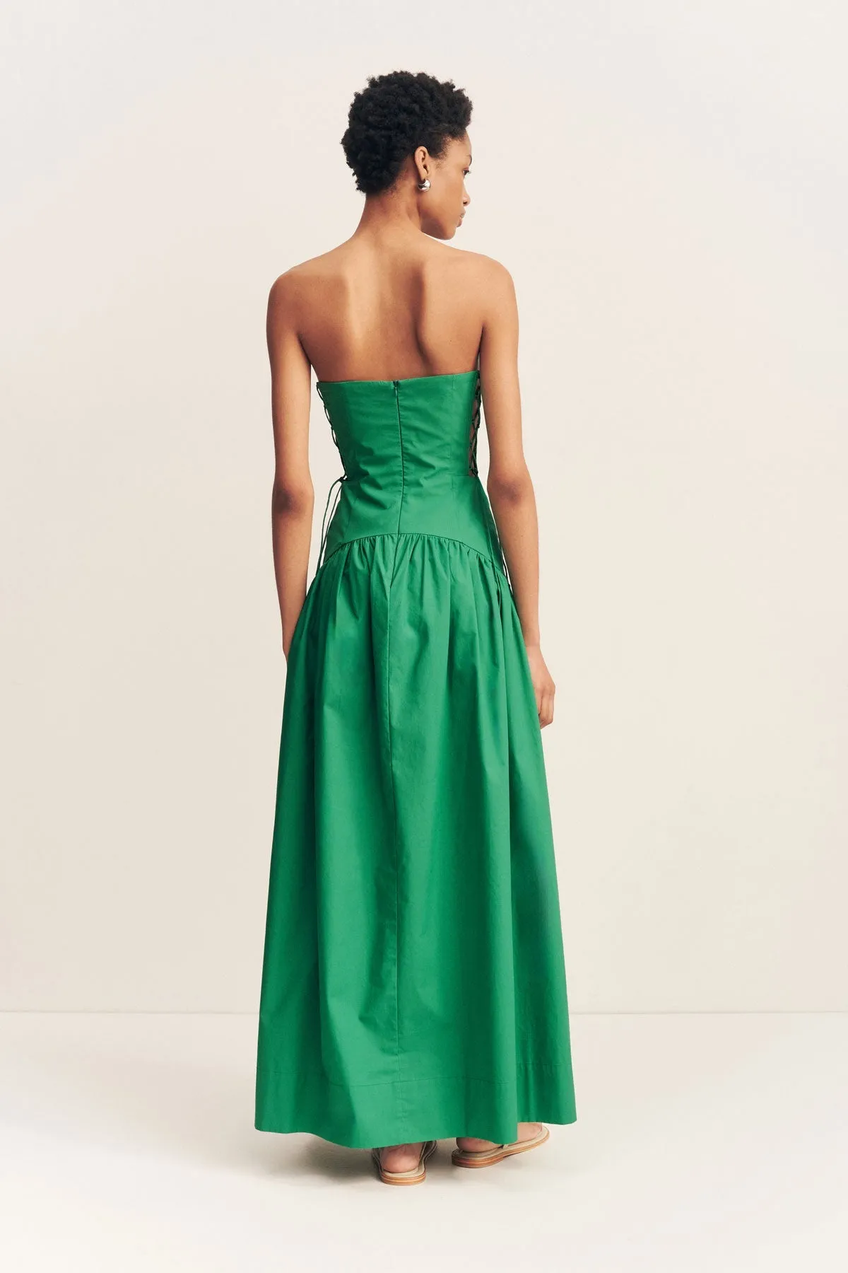 MAIORI LACE UP STRAPLESS MAXI DRESS - APPLE GREEN sold by Shona Joy product image thumbnail 5