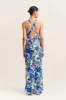 CURLEWIS PLUNGED CROSS BACK MAXI DRESS sold by Shona Joy