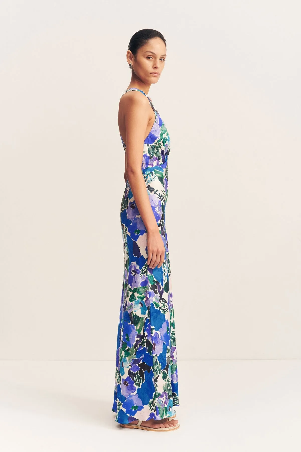 CURLEWIS PLUNGED CROSS BACK MAXI DRESS sold by Shona Joy product image thumbnail 4