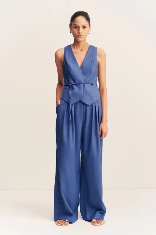 ASHER BELTED VEST - OCEAN BLUE sold by Shona Joy