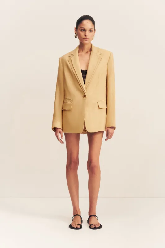 WELLINGTON DOUBLE LAYER BLAZER - ALMOND sold by Shona Joy