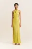 SOFIA HIGH COWL OPEN BACK MAXI DRESS - LIME sold by Shona Joy