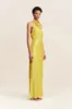 SOFIA HIGH COWL OPEN BACK MAXI DRESS - LIME sold by Shona Joy
