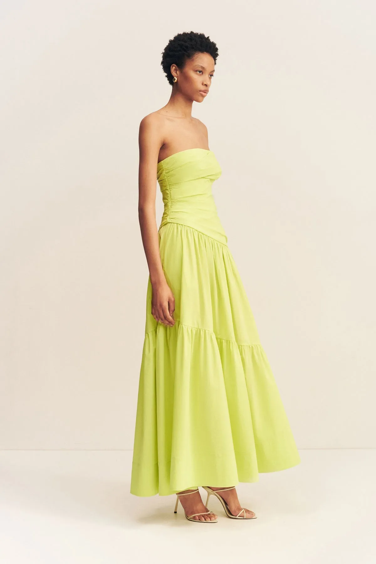CAMPBELL STRAPLESS TIERED MAXI DRESS - LIME sold by Shona Joy product image thumbnail 3