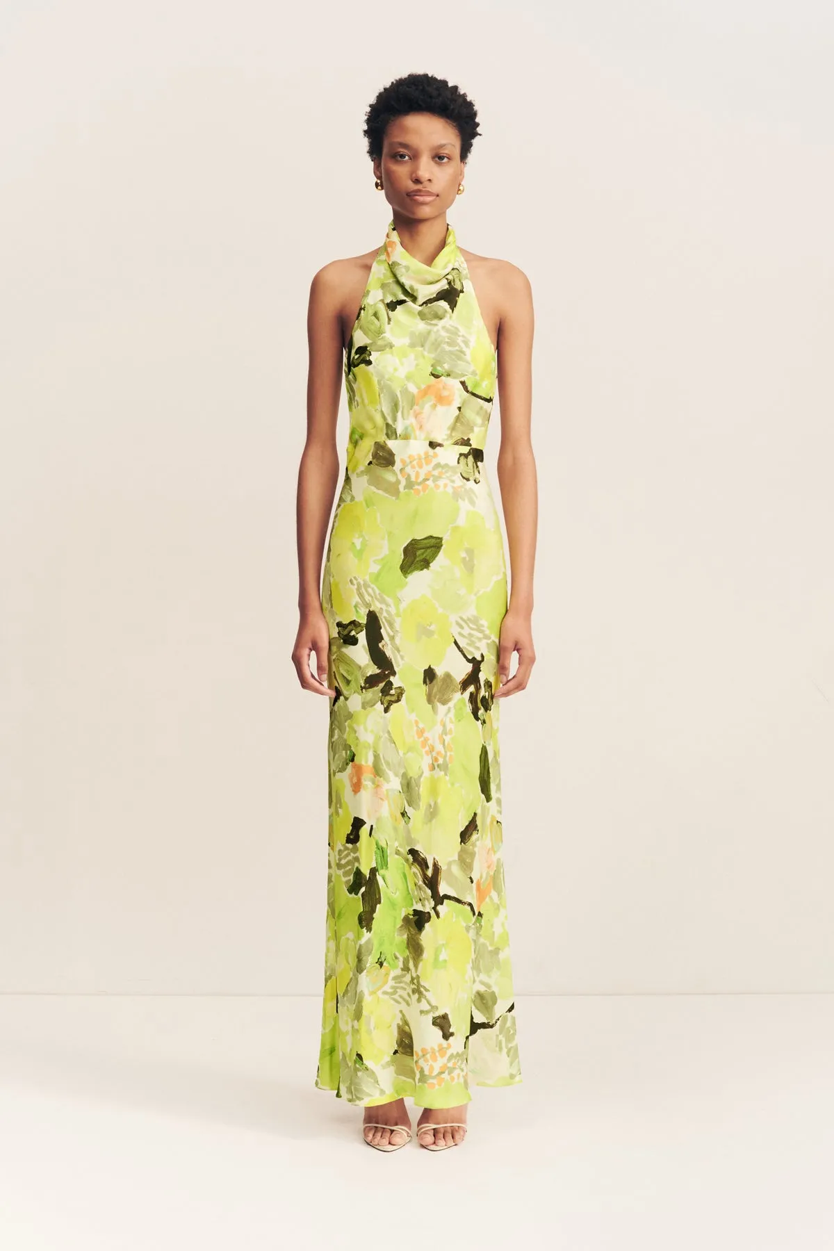 MIDELTON HIGH COWL OPEN BACK MAXI DRESS sold by Shona Joy