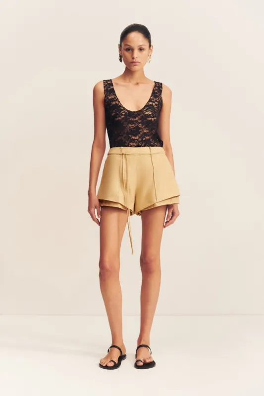 WALLIS LACE SCOOP NECK TANK - BLACK sold by Shona Joy