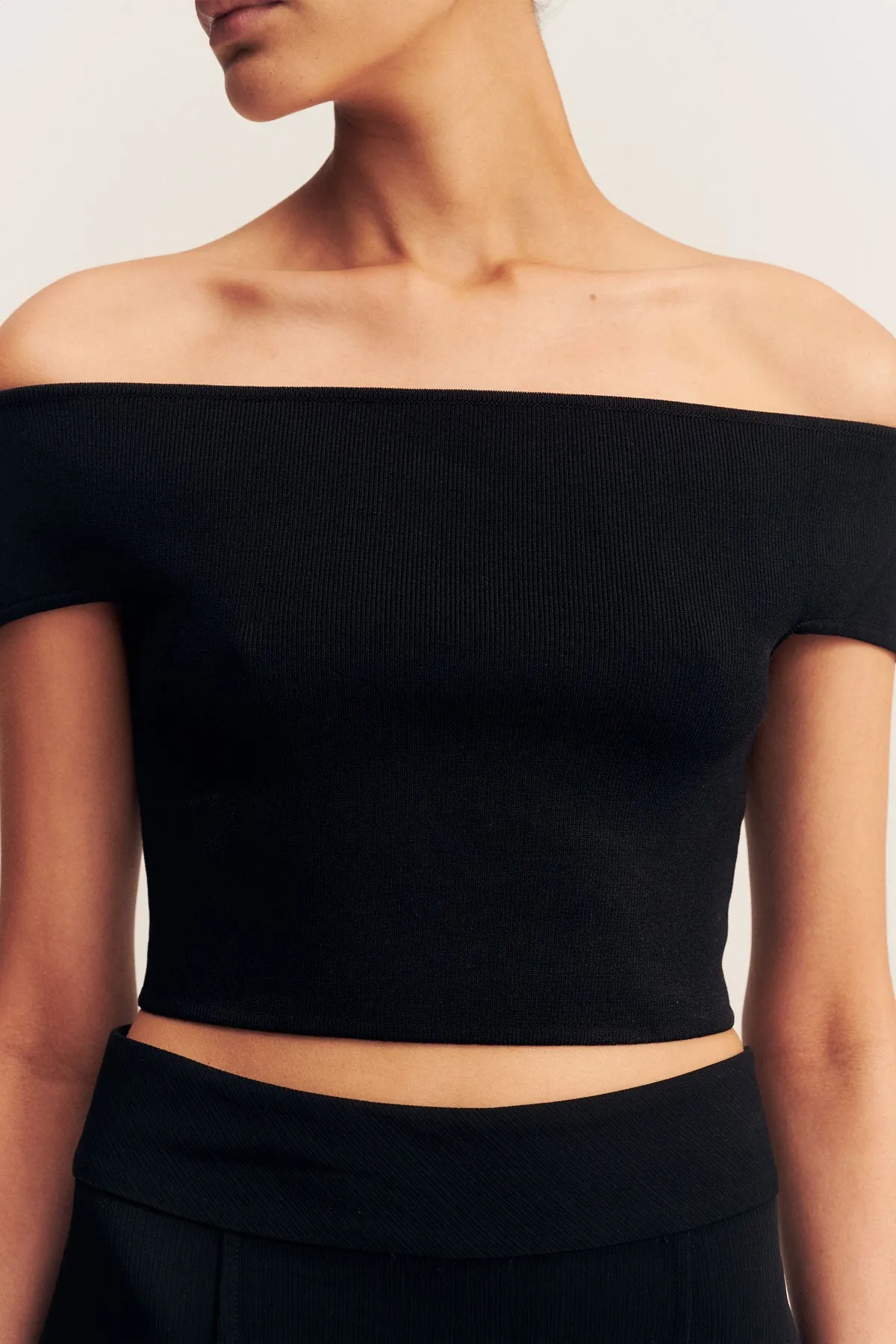 BASIC OFF SHOULDER TOP - BLACK sold by Shona Joy product image thumbnail 5