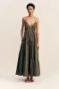 MAIORI TIERED MAXI DRESS - ARMY GREEN sold by Shona Joy