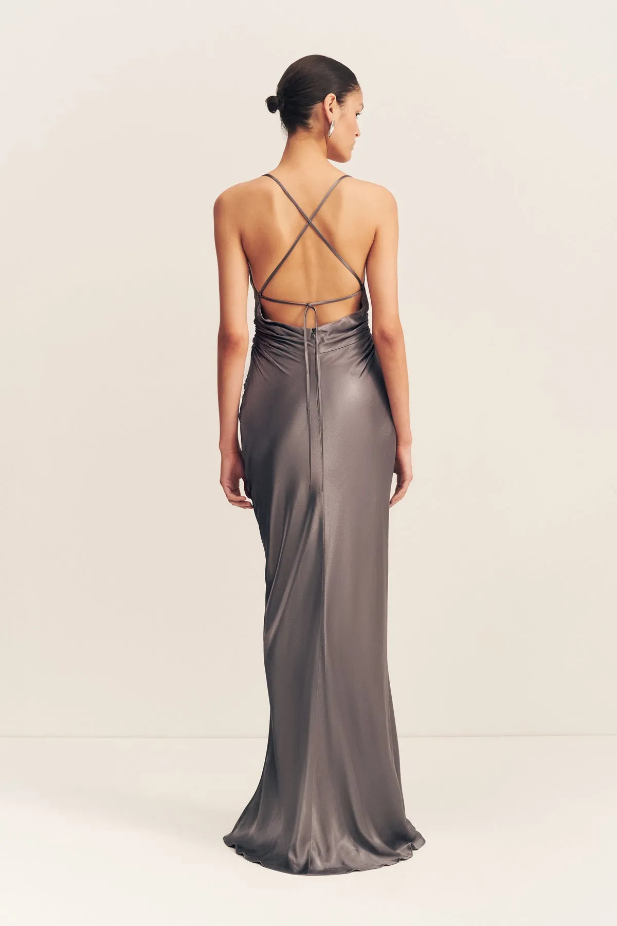 LA LUNE LACE BACK MAXI DRESS - GRAPHITE sold by Shona Joy product image thumbnail 5