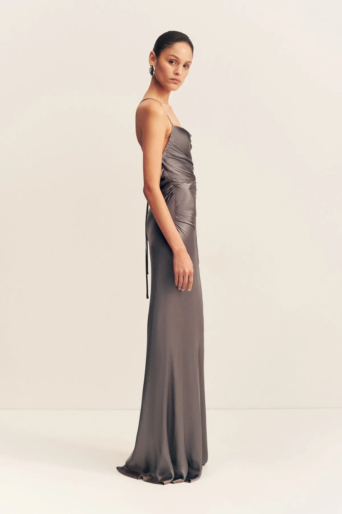 LA LUNE LACE BACK MAXI DRESS - GRAPHITE sold by Shona Joy product image thumbnail 4