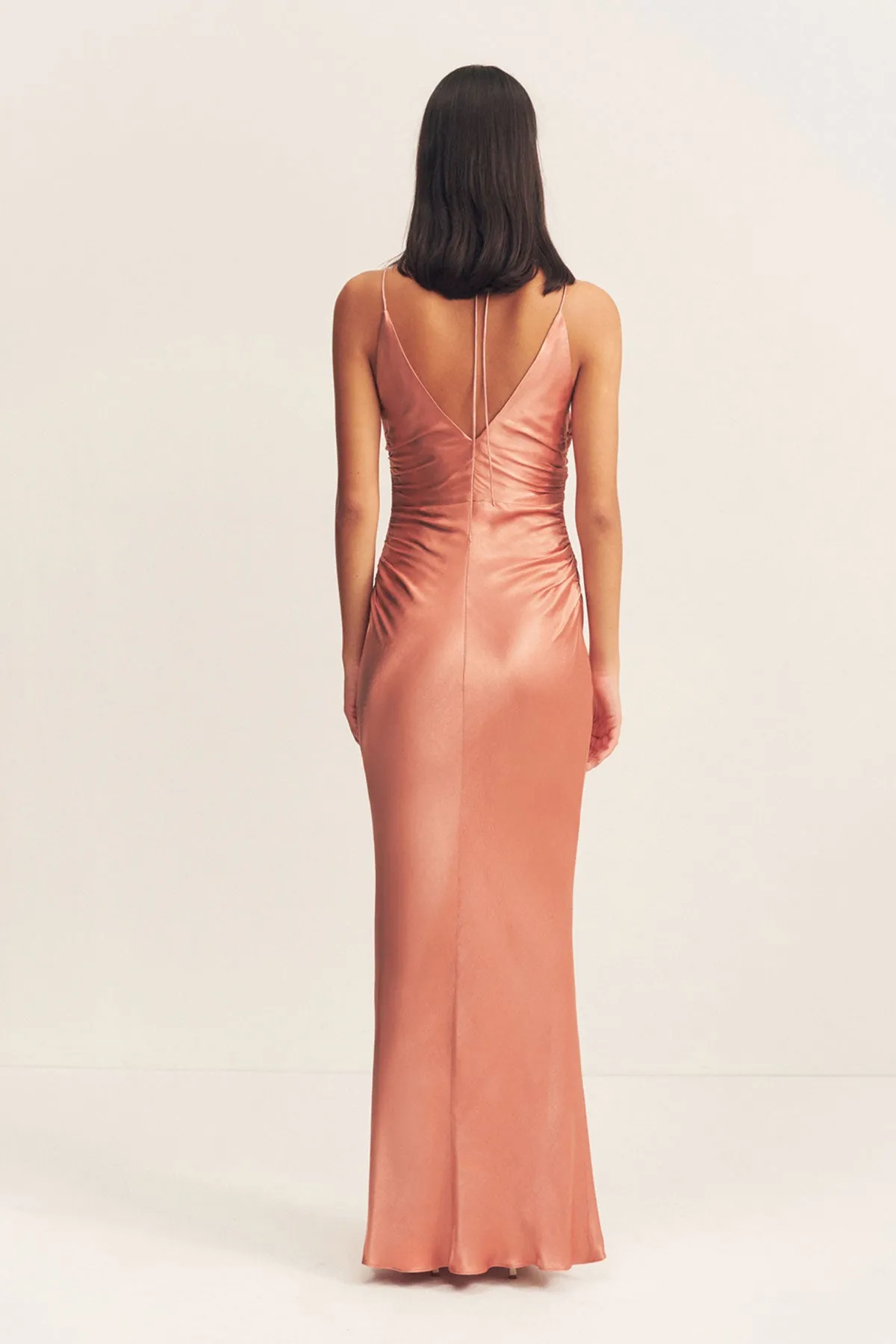 LA LUNE HIGH NECK RUCHED MAXI DRESS - ANTIQUE ROSE sold by Shona Joy product image thumbnail 5