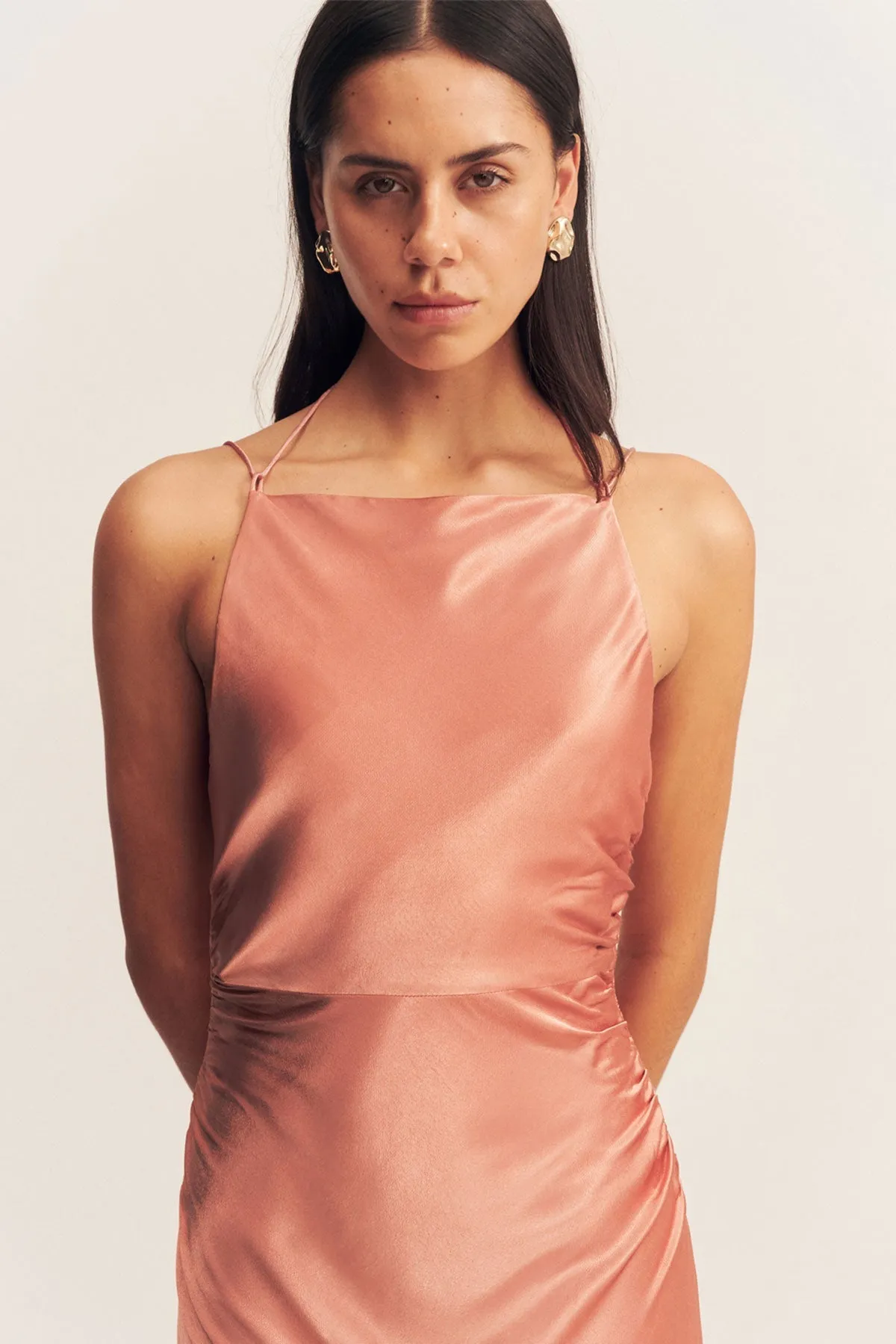 LA LUNE HIGH NECK RUCHED MAXI DRESS - ANTIQUE ROSE sold by Shona Joy product image thumbnail 2