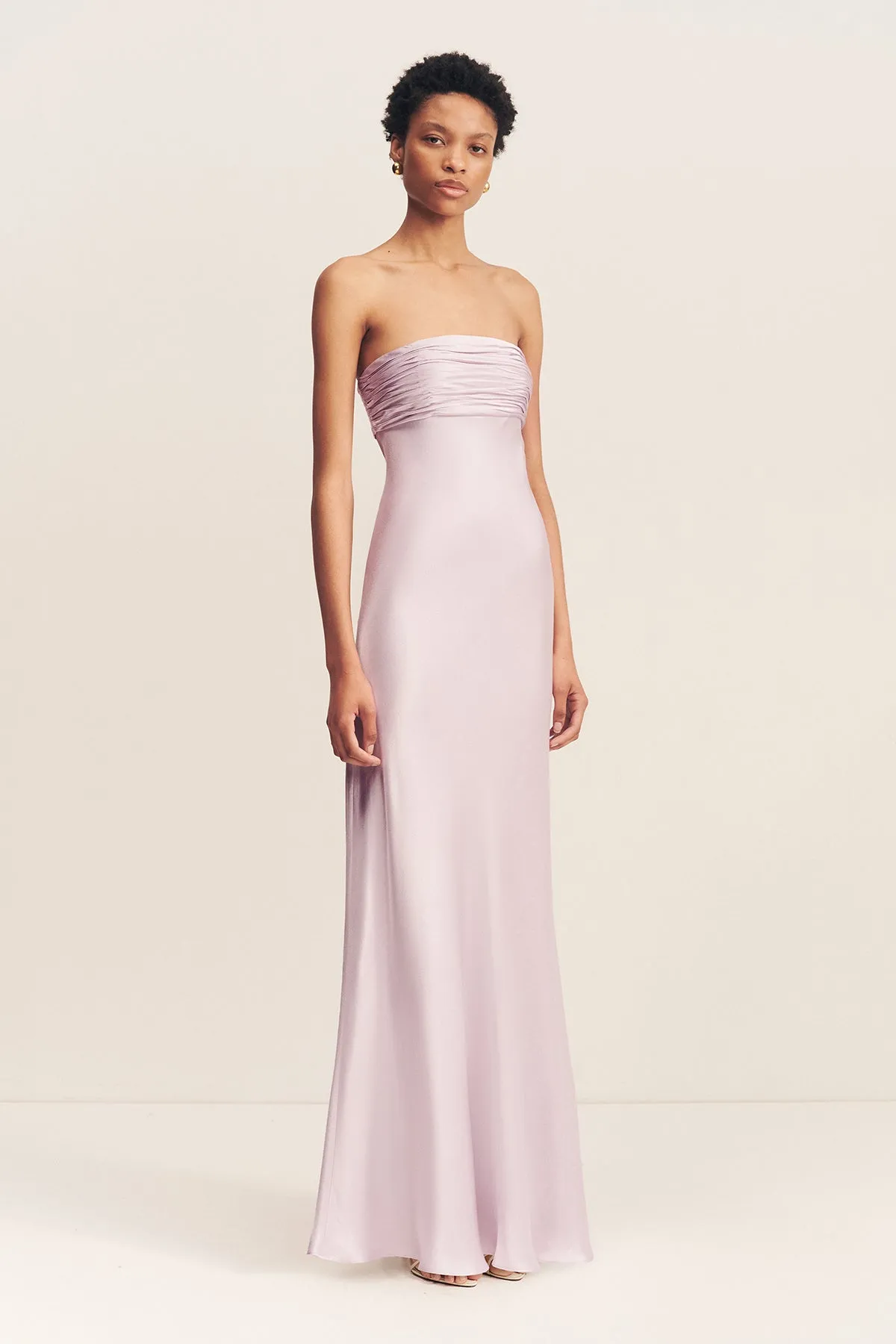 LA LUNE STRAPLESS RUCHED BODICE MAXI DRESS - LILAC sold by Shona Joy product image thumbnail 3