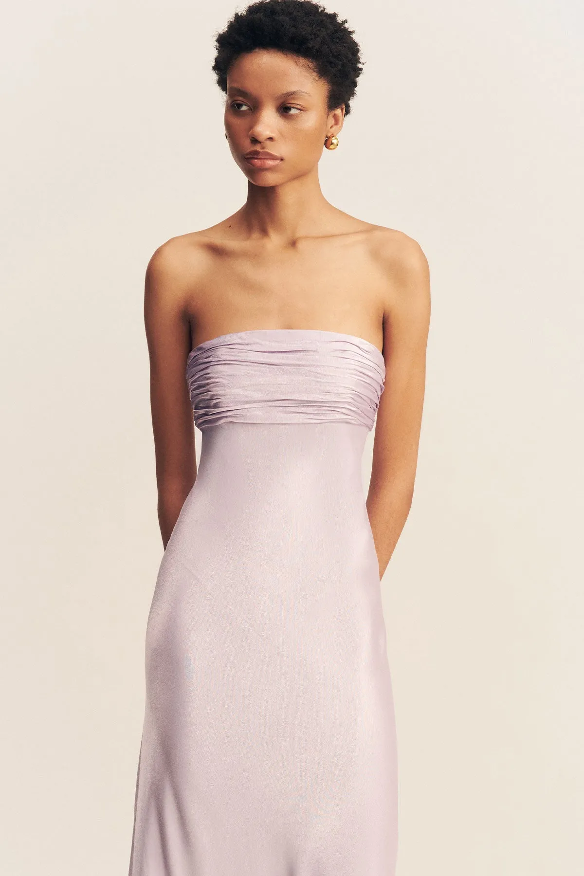 LA LUNE STRAPLESS RUCHED BODICE MAXI DRESS - LILAC sold by Shona Joy product image thumbnail 2
