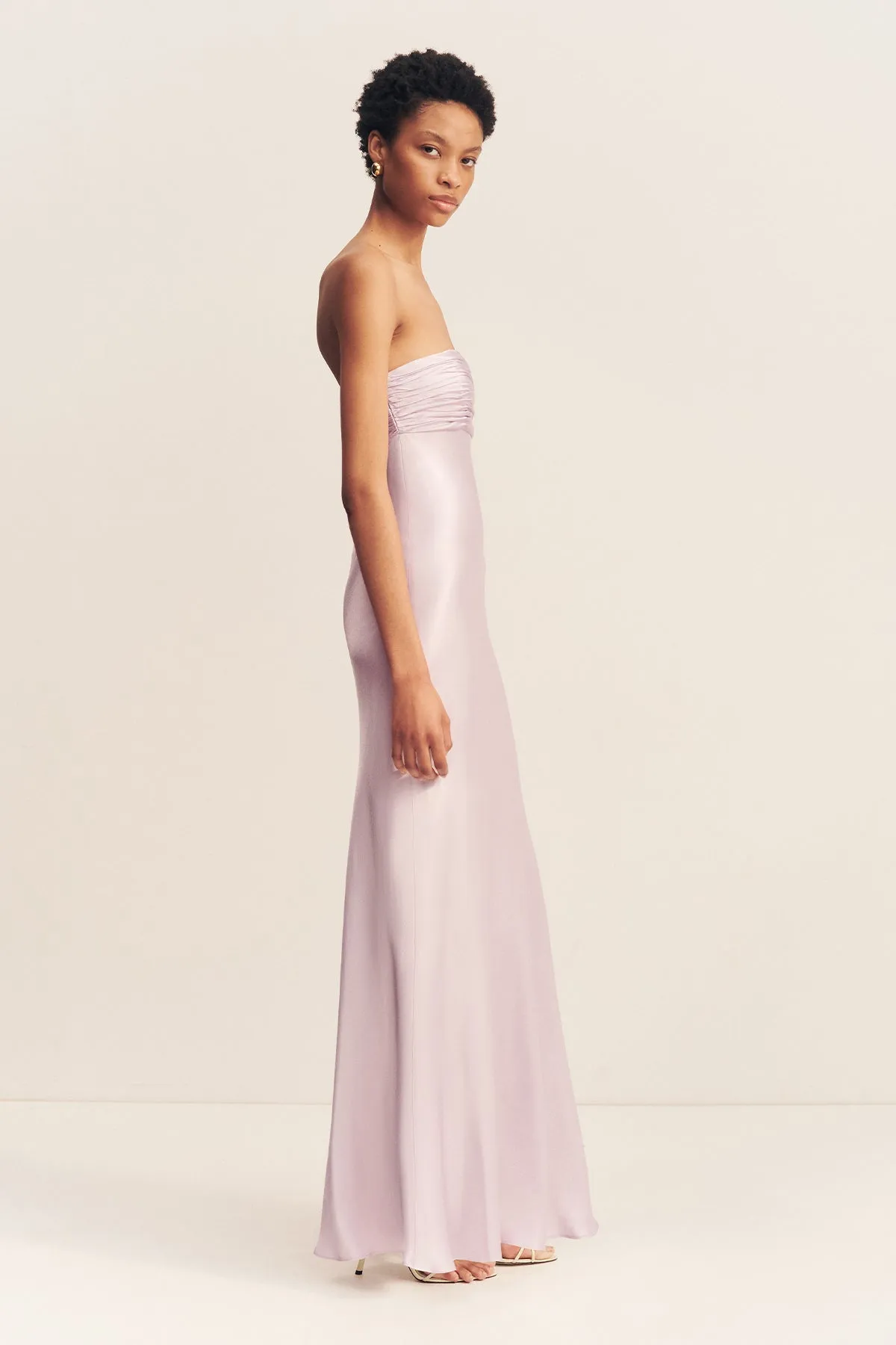 LA LUNE STRAPLESS RUCHED BODICE MAXI DRESS - LILAC sold by Shona Joy product image thumbnail 4