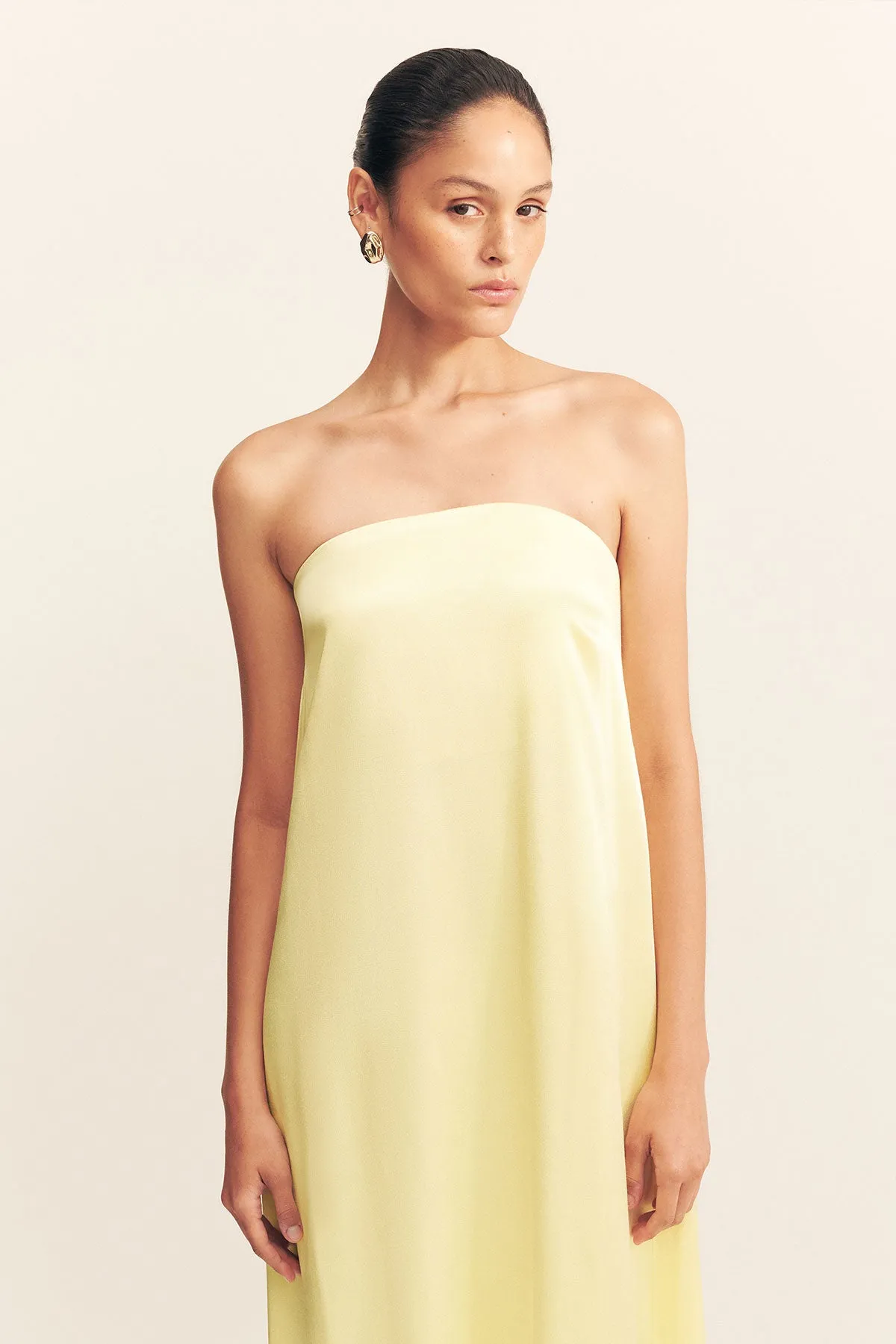 LA LUNE STRAPLESS COLUMN MAXI DRESS - LEMON sold by Shona Joy product image thumbnail 2