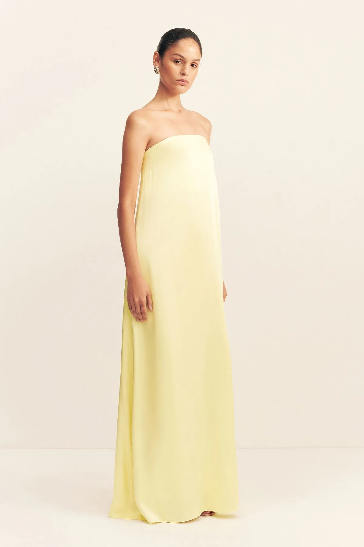 LA LUNE STRAPLESS COLUMN MAXI DRESS - LEMON sold by Shona Joy product image thumbnail 3