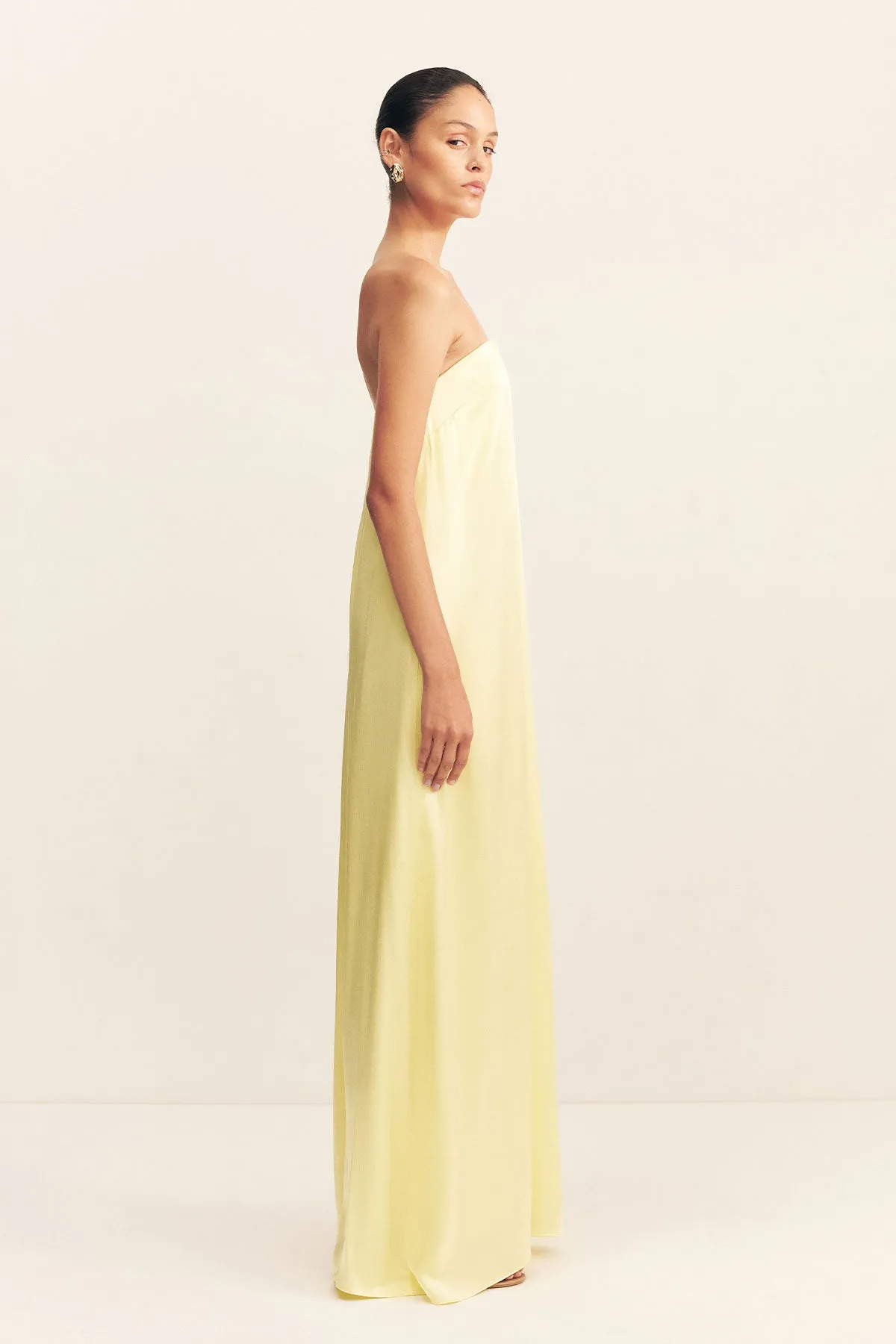 LA LUNE STRAPLESS COLUMN MAXI DRESS - LEMON sold by Shona Joy product image thumbnail 4