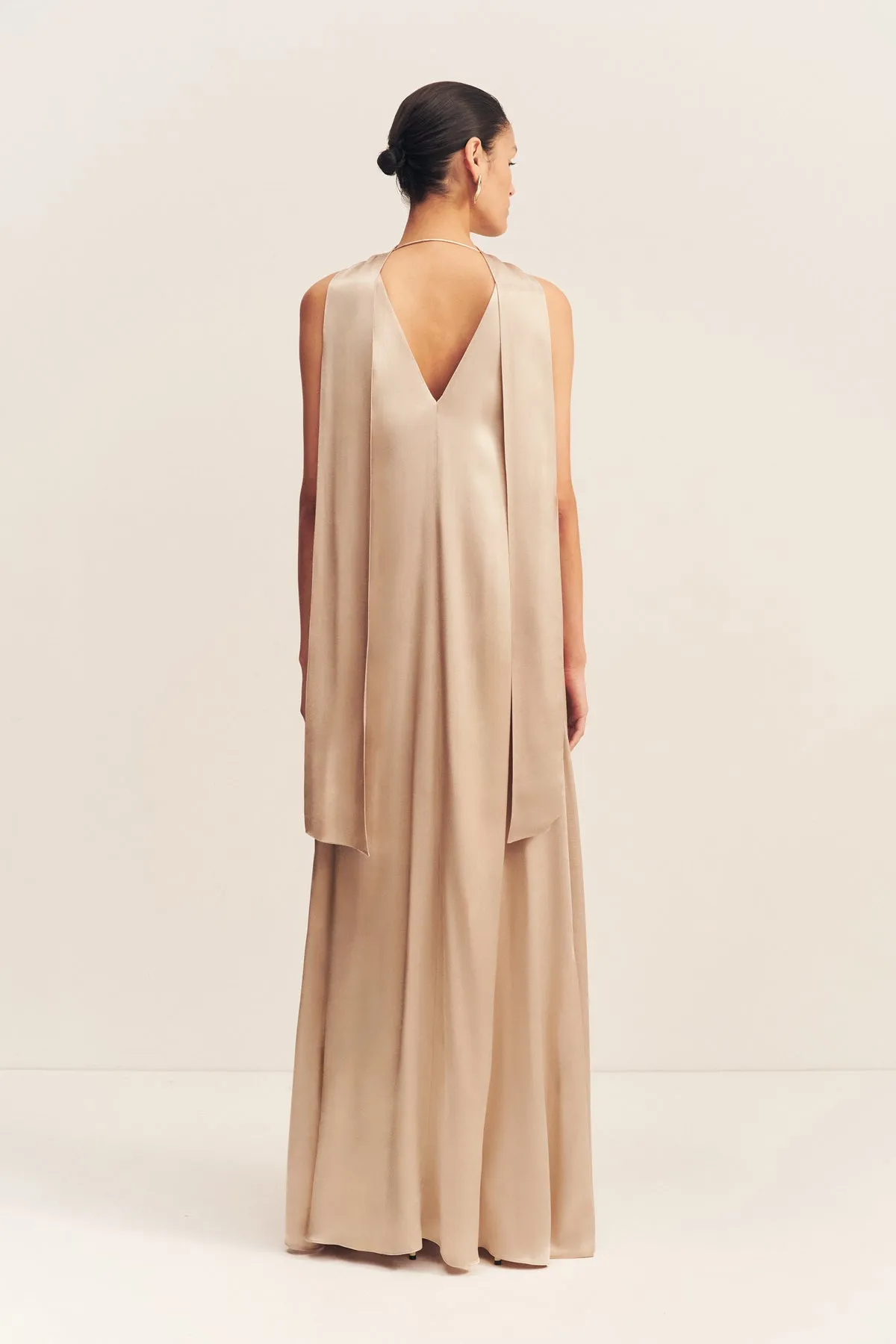 LA LUNE SCARF PANELLED MAXI DRESS - GOLD sold by Shona Joy product image thumbnail 5