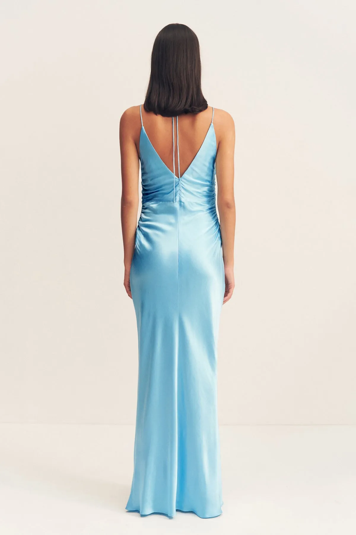 LA LUNE HIGH NECK RUCHED MAXI DRESS - ICEBERG BLUE sold by Shona Joy product image thumbnail 5