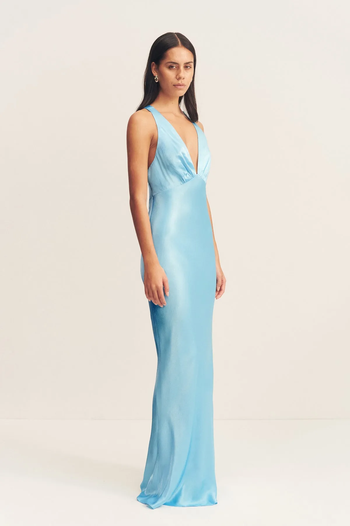 LA LUNE PLUNGED CROSS BACK MAXI DRESS - ICEBERG BLUE sold by Shona Joy product image thumbnail 2