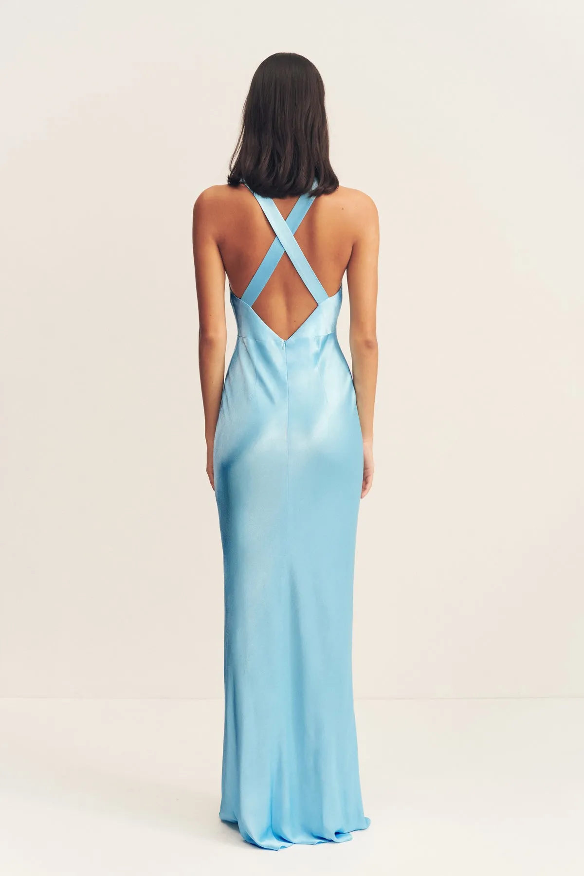LA LUNE PLUNGED CROSS BACK MAXI DRESS - ICEBERG BLUE sold by Shona Joy product image thumbnail 4