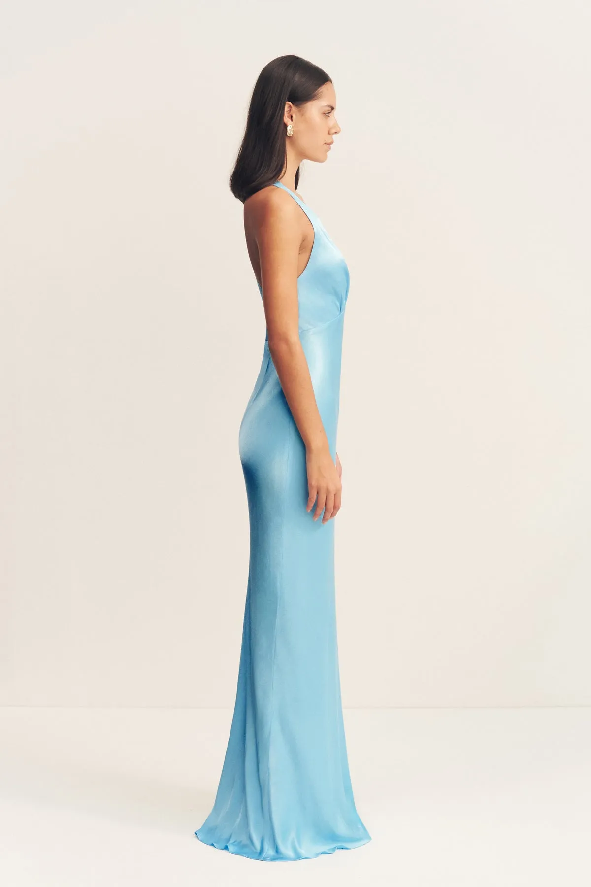 LA LUNE PLUNGED CROSS BACK MAXI DRESS - ICEBERG BLUE sold by Shona Joy product image thumbnail 3